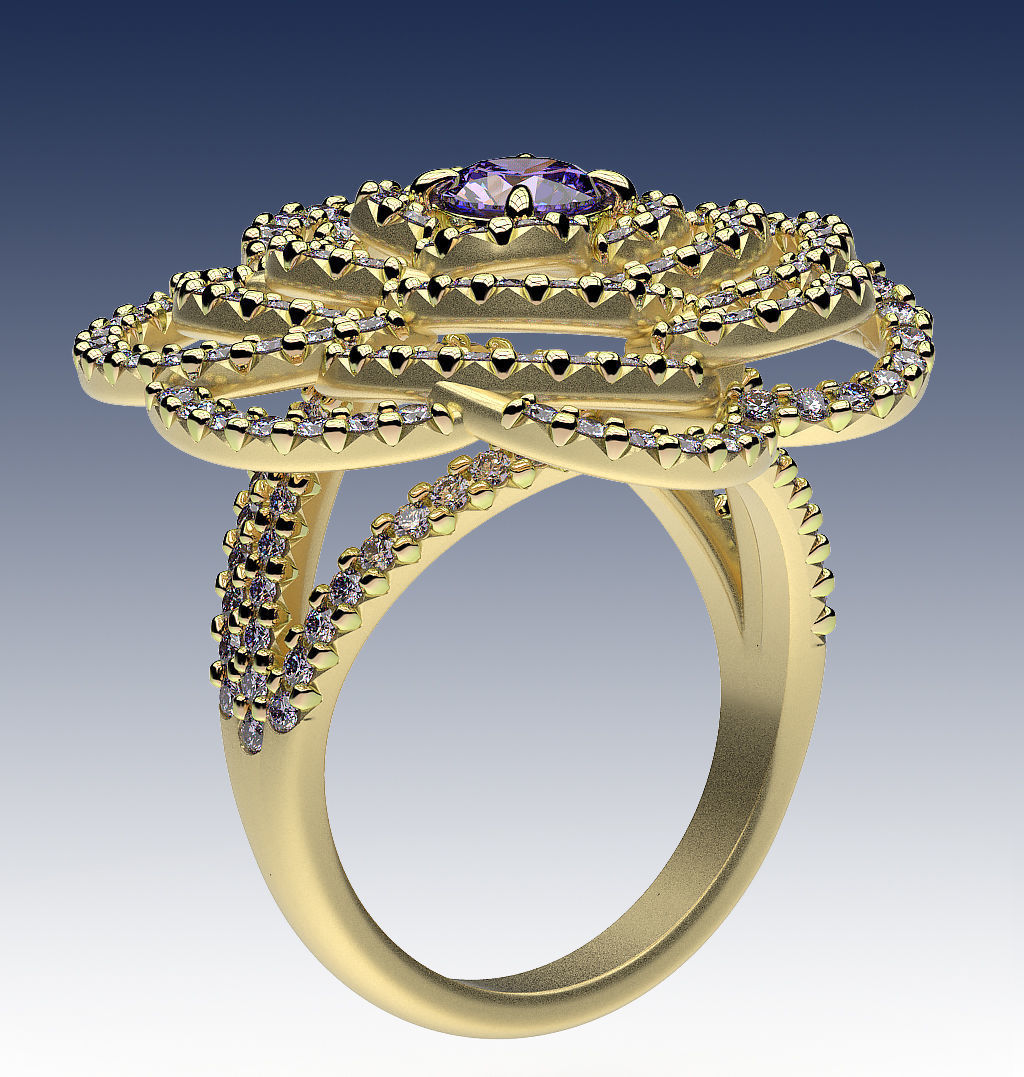 Ring Petals 3D print model_5