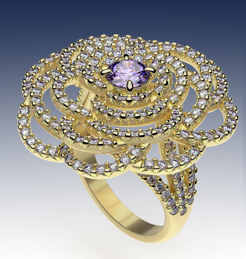 Ring Petals 3D print model_4