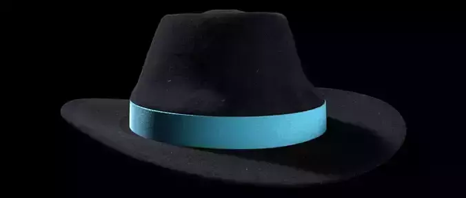 Hat 3D model with band