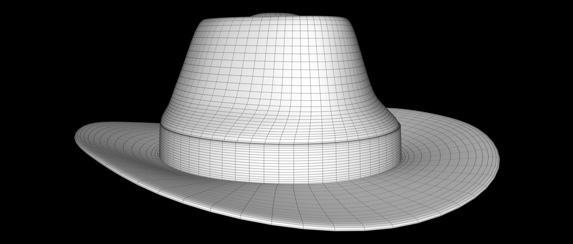 Hat 3D model with band 3D model_5