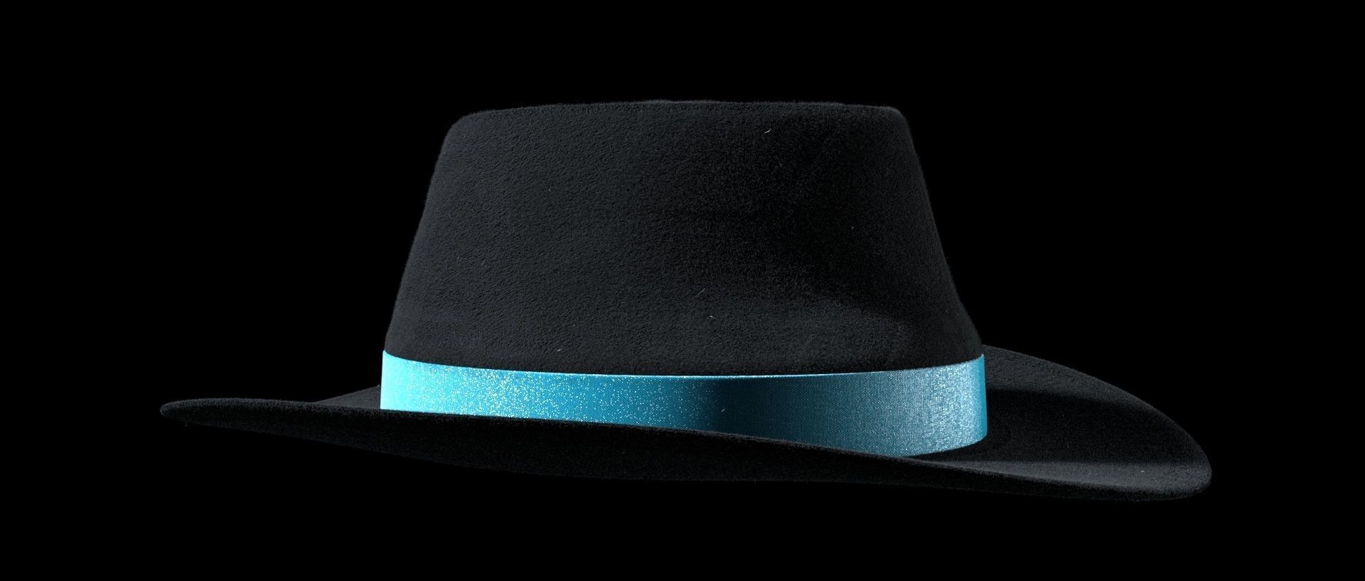 Hat 3D model with band 3D model_1