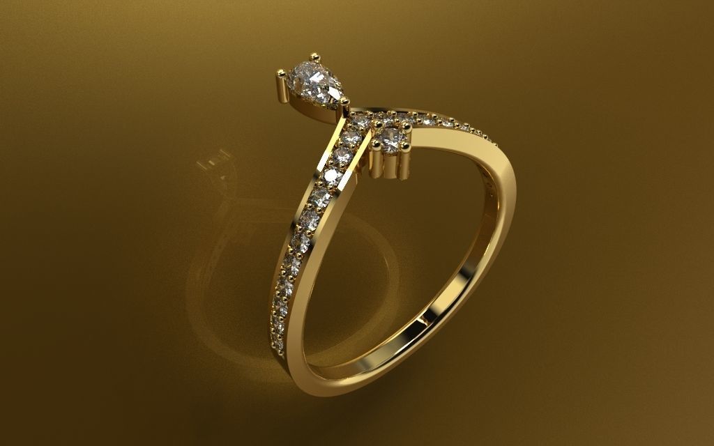 Set Light Fashion Ring - 3D Jewelry - 4 Models 3D print model_4