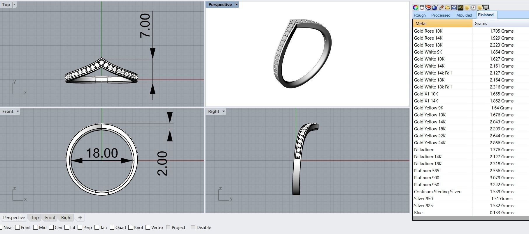 Set Light Fashion Ring - 3D Jewelry - 4 Models 3D print model_16