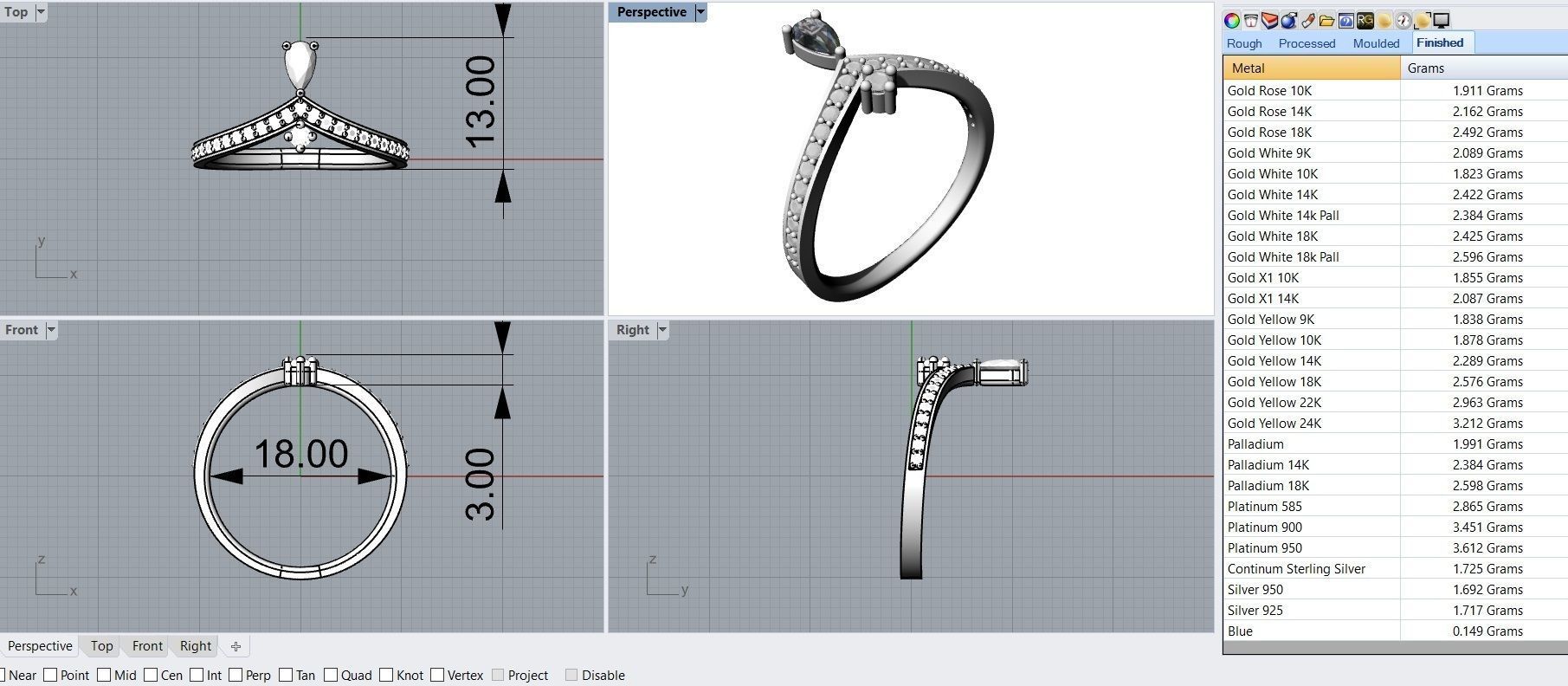 Set Light Fashion Ring - 3D Jewelry - 4 Models 3D print model_38