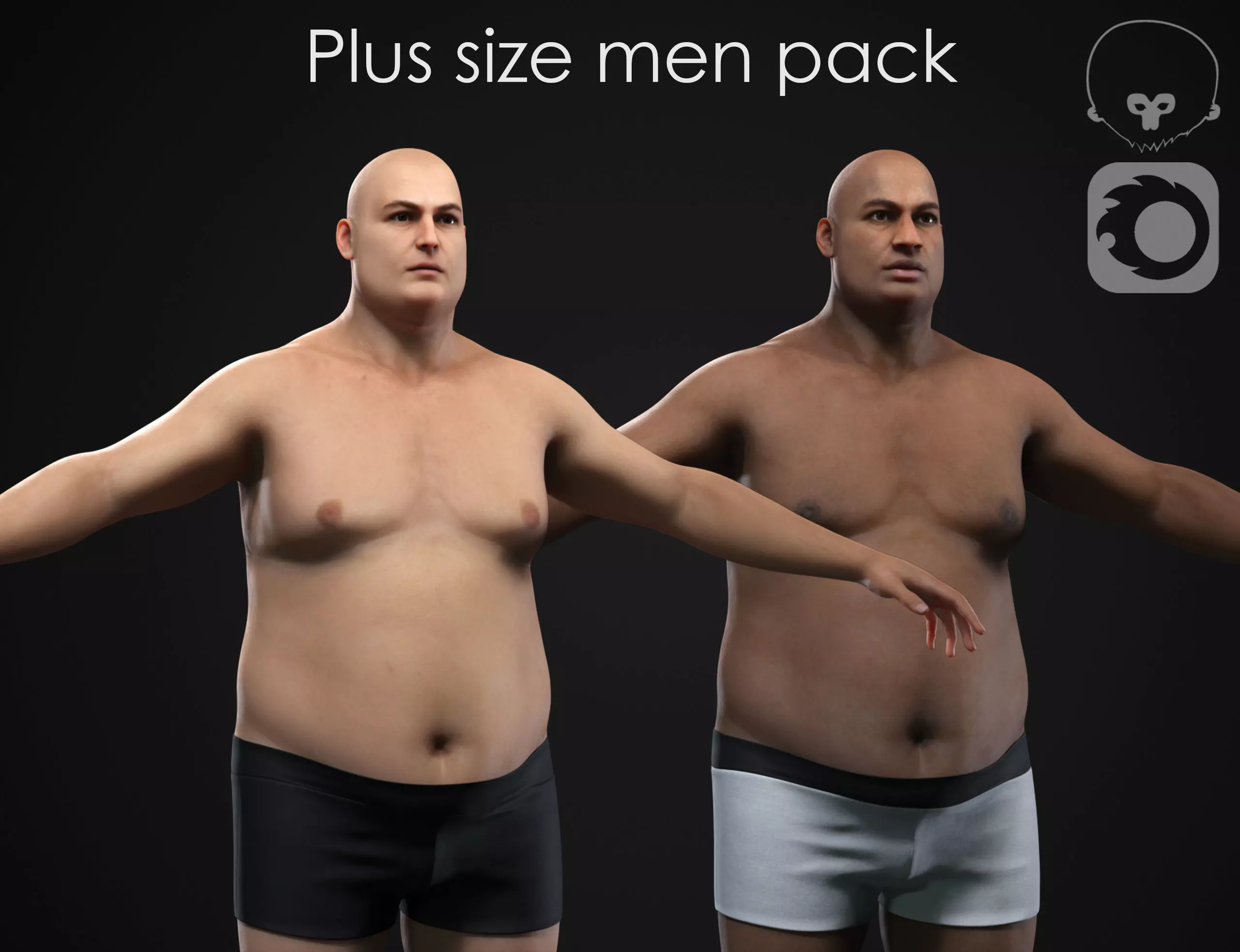 Plus size men pack 3D Model Collection_0