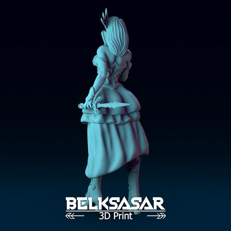 Courtesan Rogue Spy Normal and Topless 3D print model_9