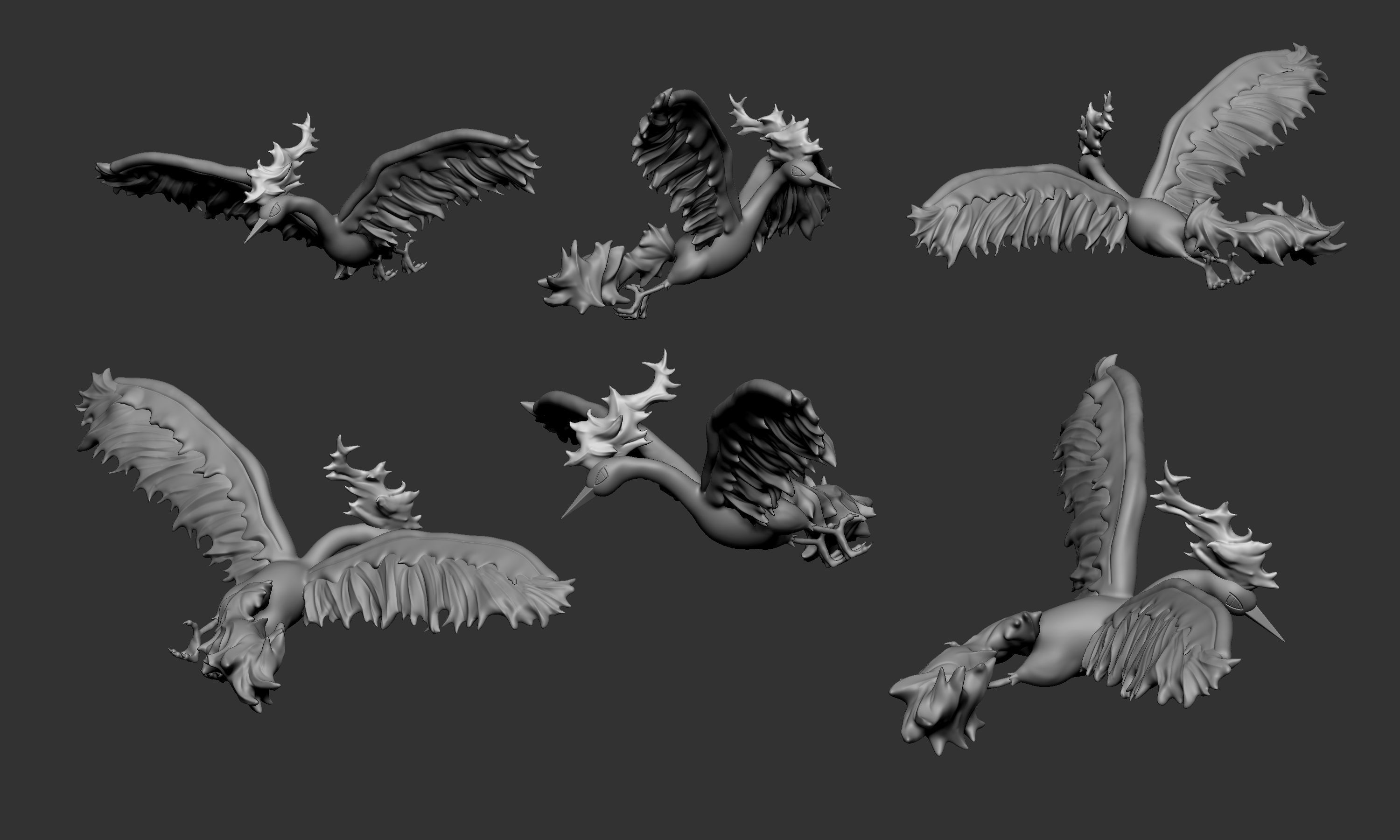 Pokemon - Moltres cutted and as a whole 3D print model_4