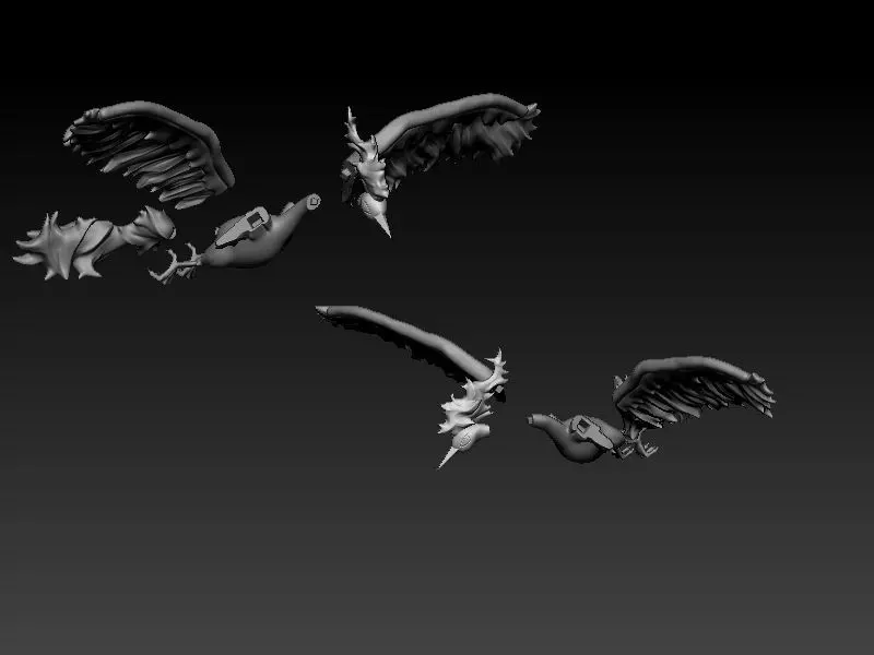 Pokemon - Moltres cutted and as a whole 3D print model_0