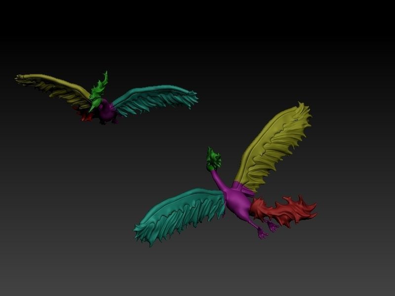 Pokemon - Moltres cutted and as a whole 3D print model_1