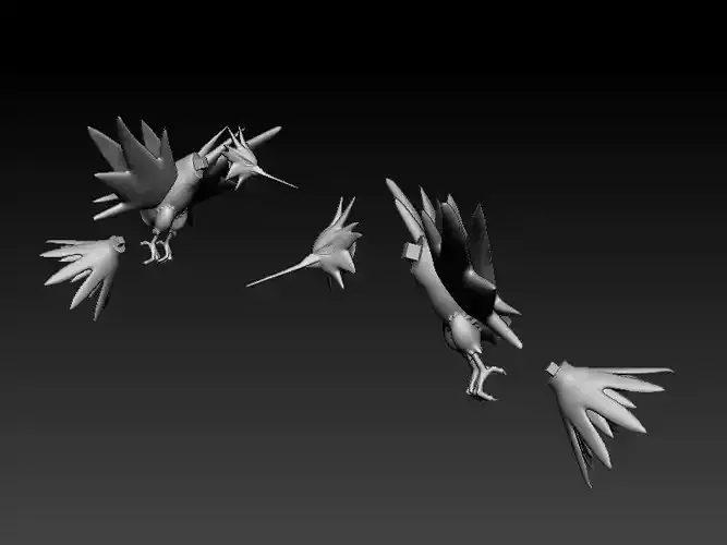 Pokemon - Zapdos with cuts and as a whole