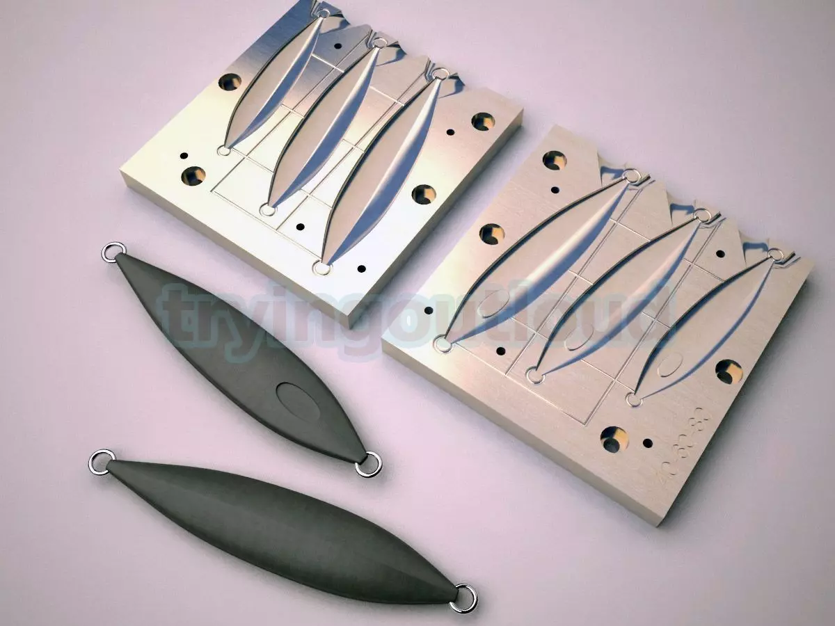 40-80 GR Slow PItch Slug Metal Jig Mold 3D print model