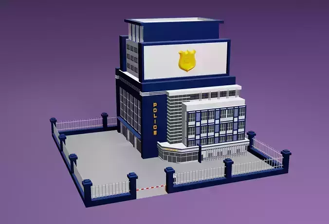Police station Lowpoly
