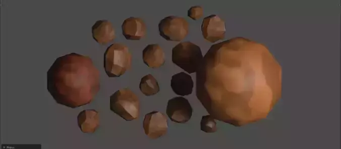 Stylized Wet Brown Rocks of Lake Pack