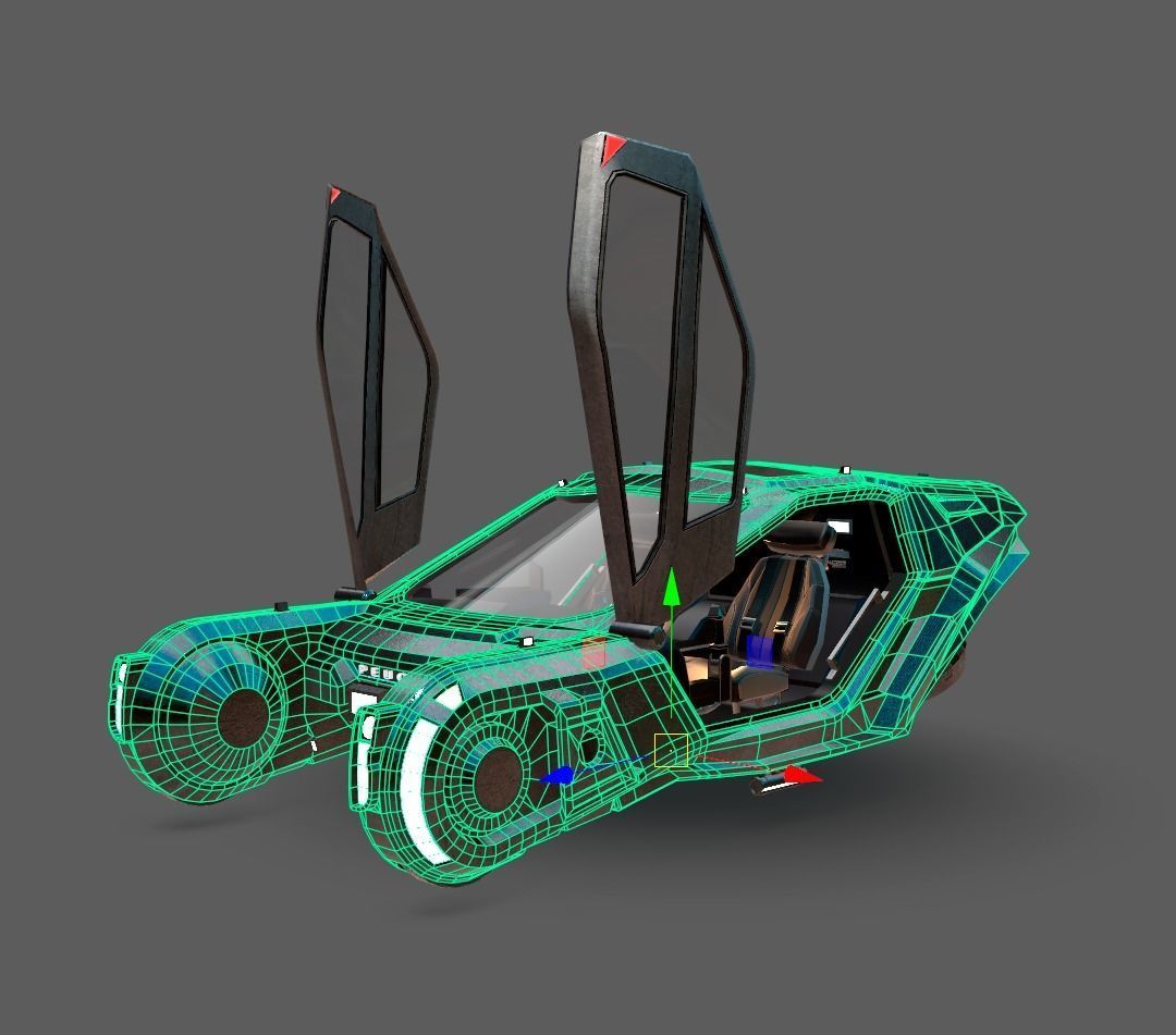 Bladerunner 2049 spinner 3D 2K clean uvmaps Low-poly 3D model_2