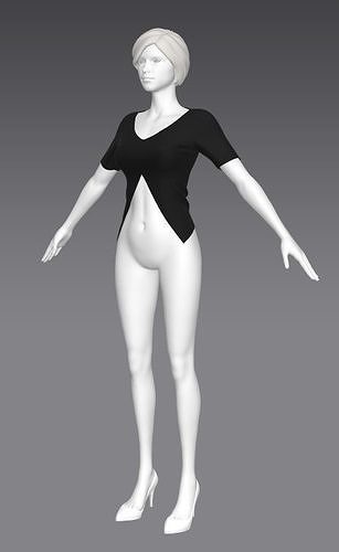 Woman Clothing A-Pose Low-poly 3D model
