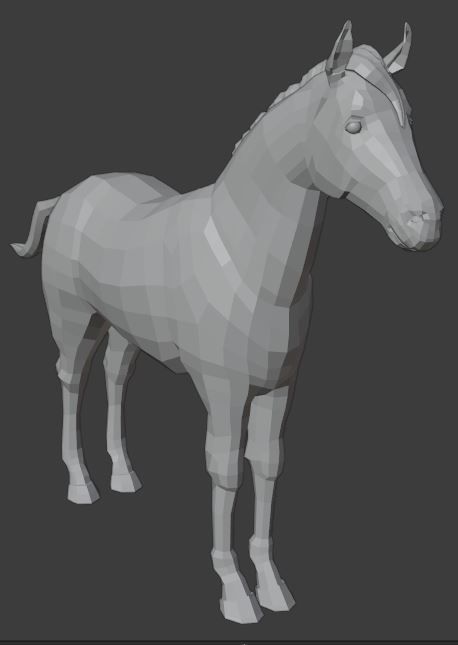low poly 3d horse model Free 3D model_1
