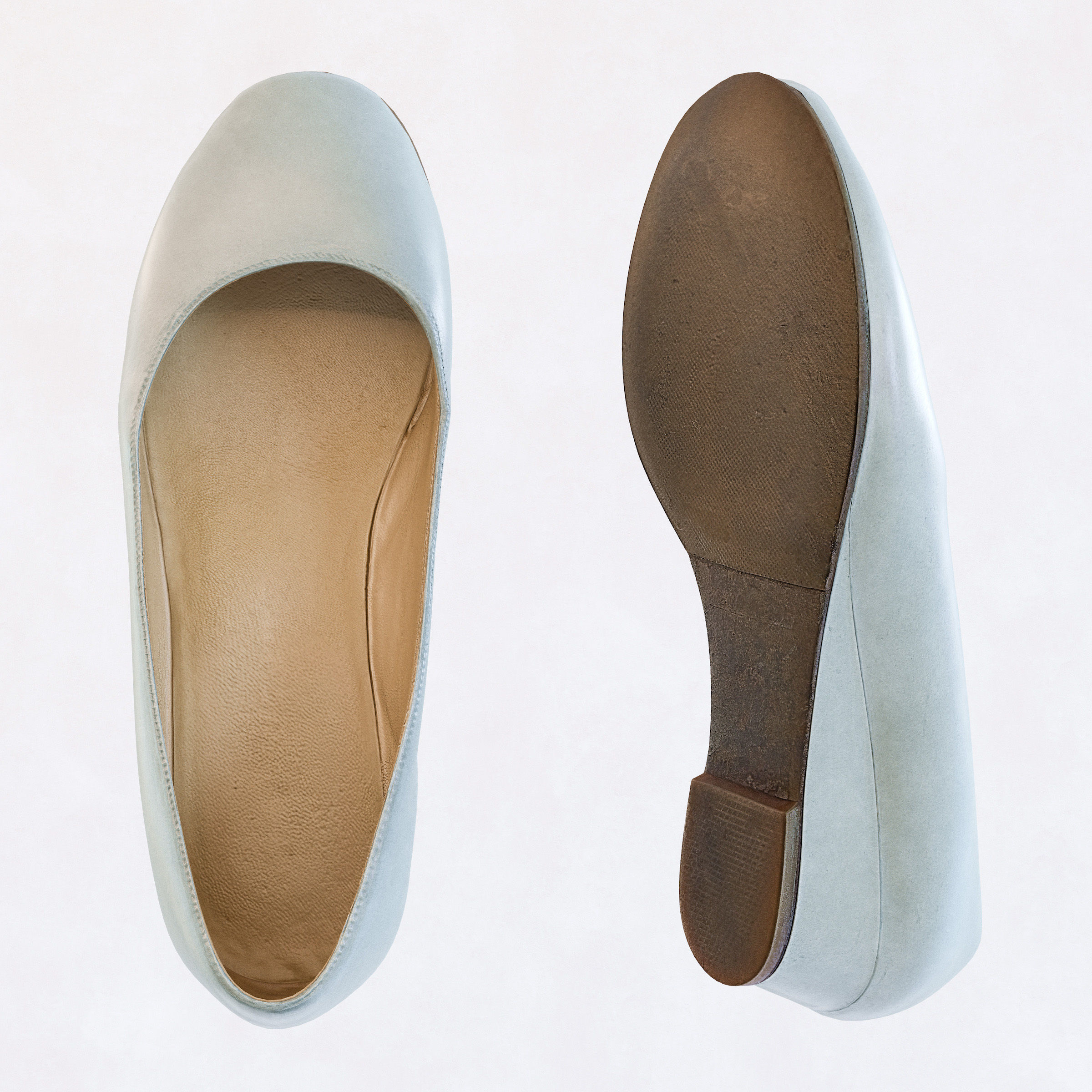 Pumps pair of light suede flats Low-poly 3D model_4