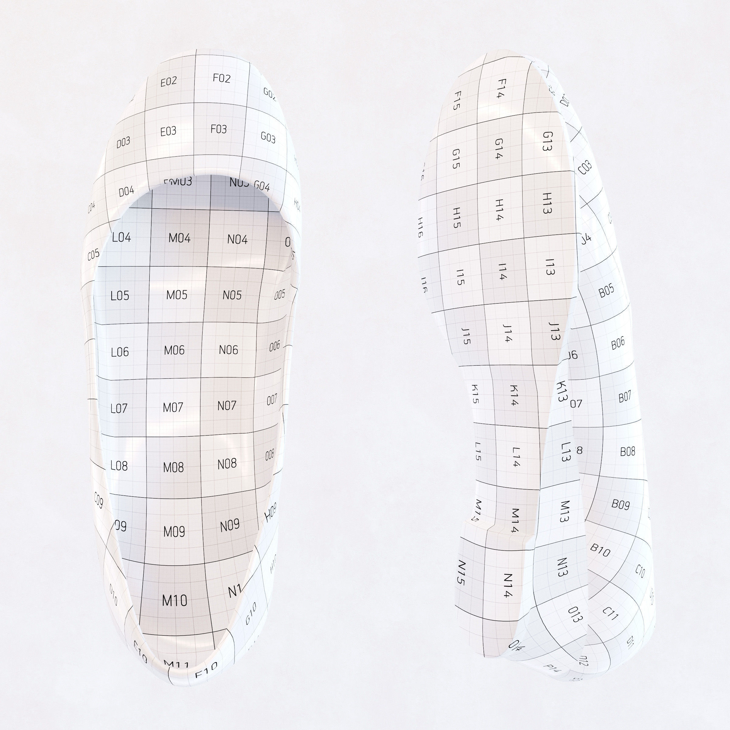 Pumps pair of light suede flats Low-poly 3D model_6