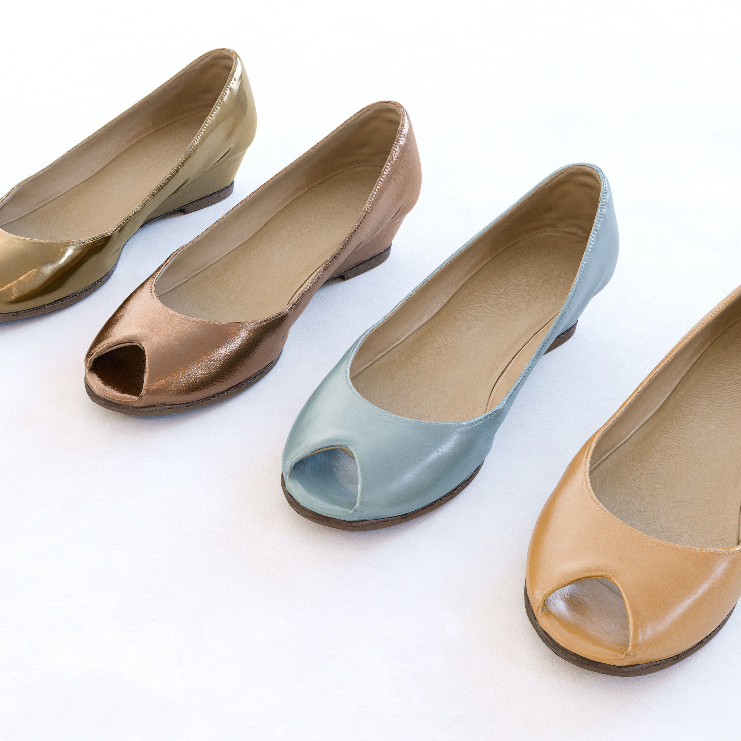 Open Toe Pumps Low-poly 3D model_5