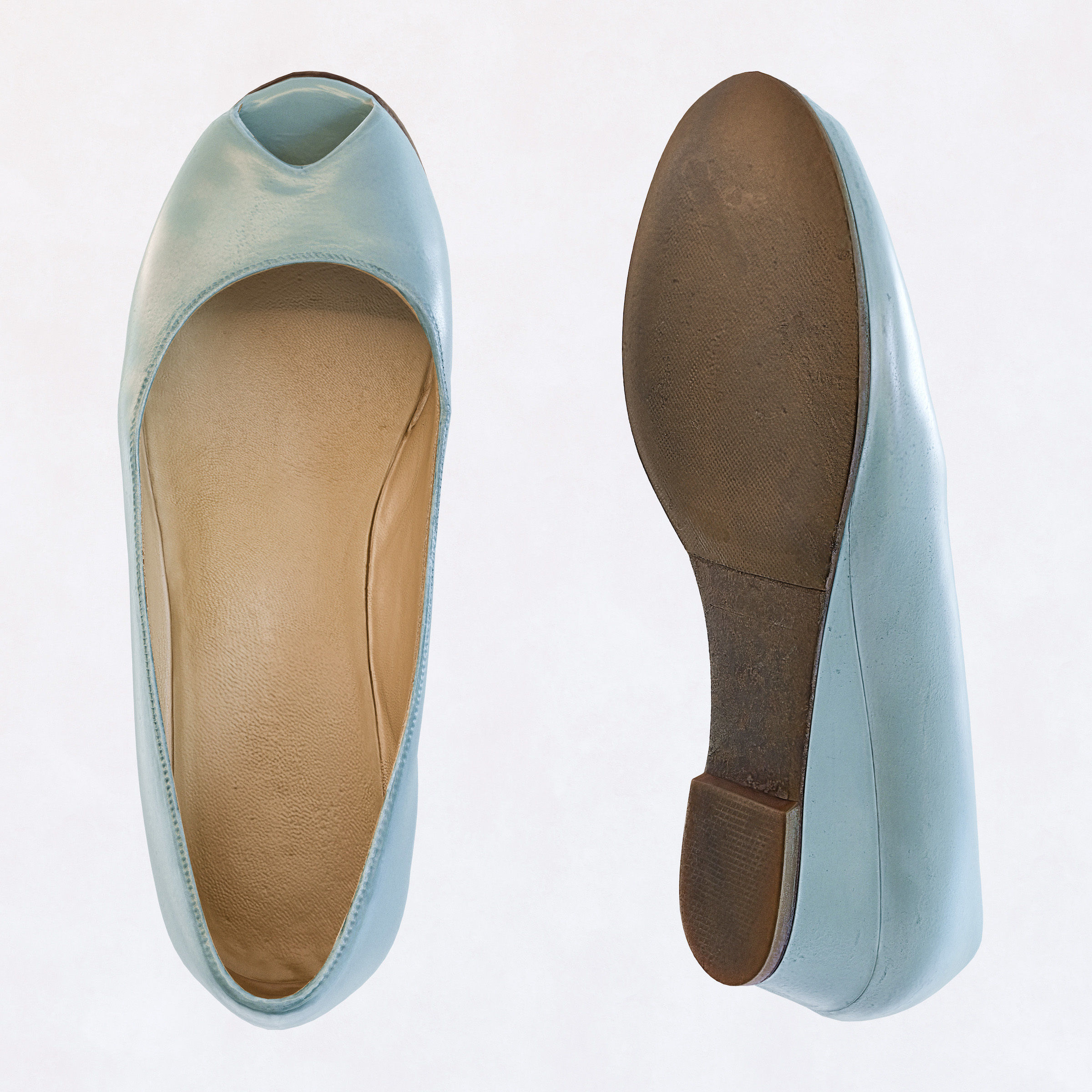 Open Toe Pumps Low-poly 3D model_1