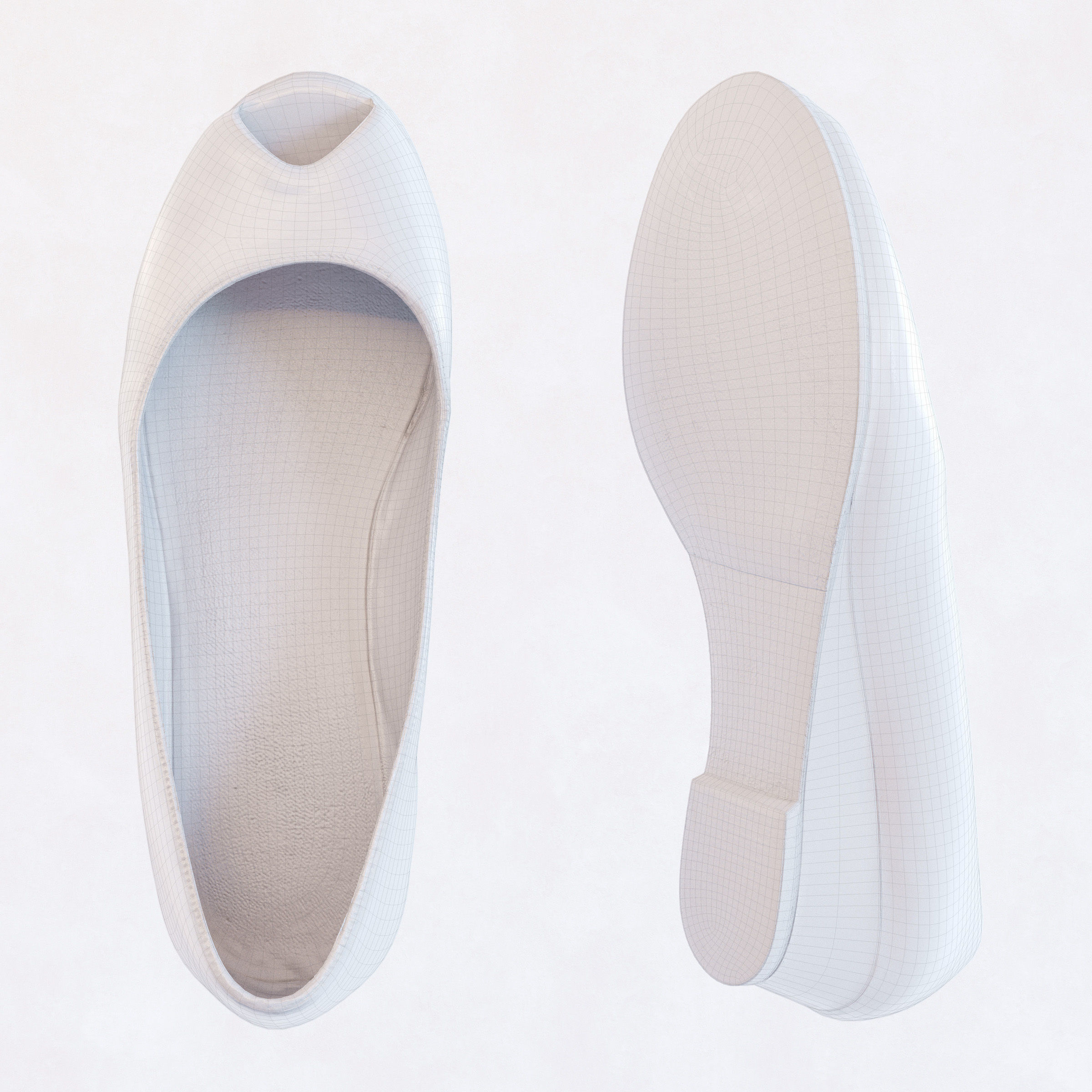 Open Toe Pumps Low-poly 3D model_2