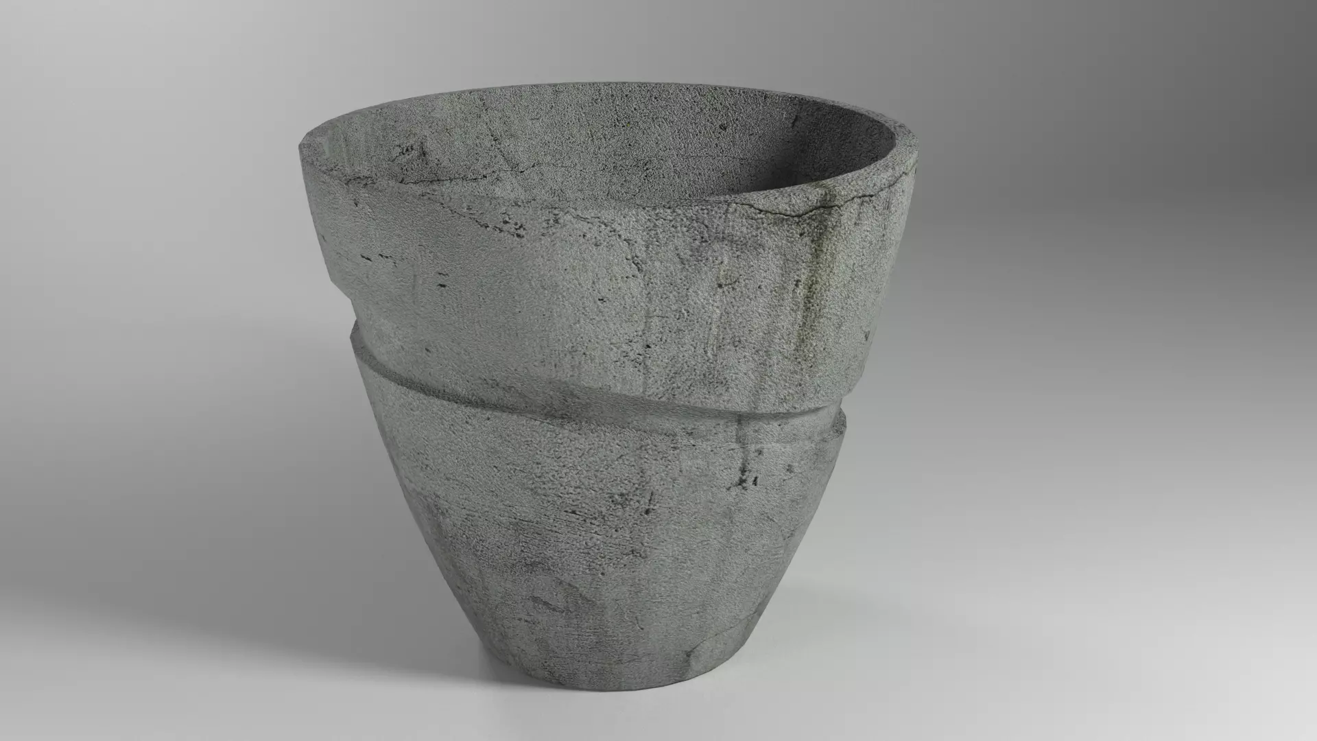 Concrete Pot 3d Low-poly 3D model_0