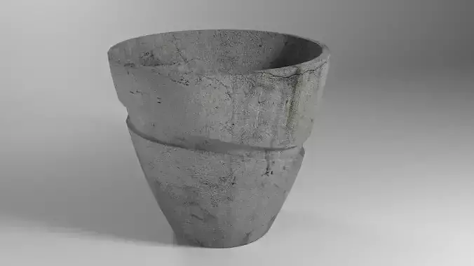 Concrete Pot 3d