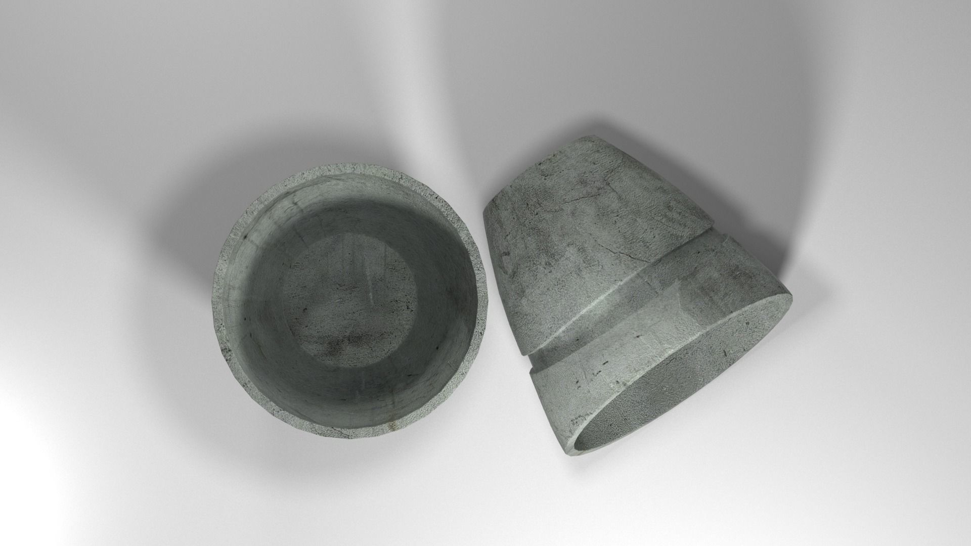 Concrete Pot 3d Low-poly 3D model_3