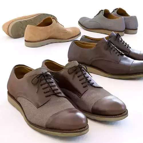 Work Shoes - Blucher Low-poly 3D model