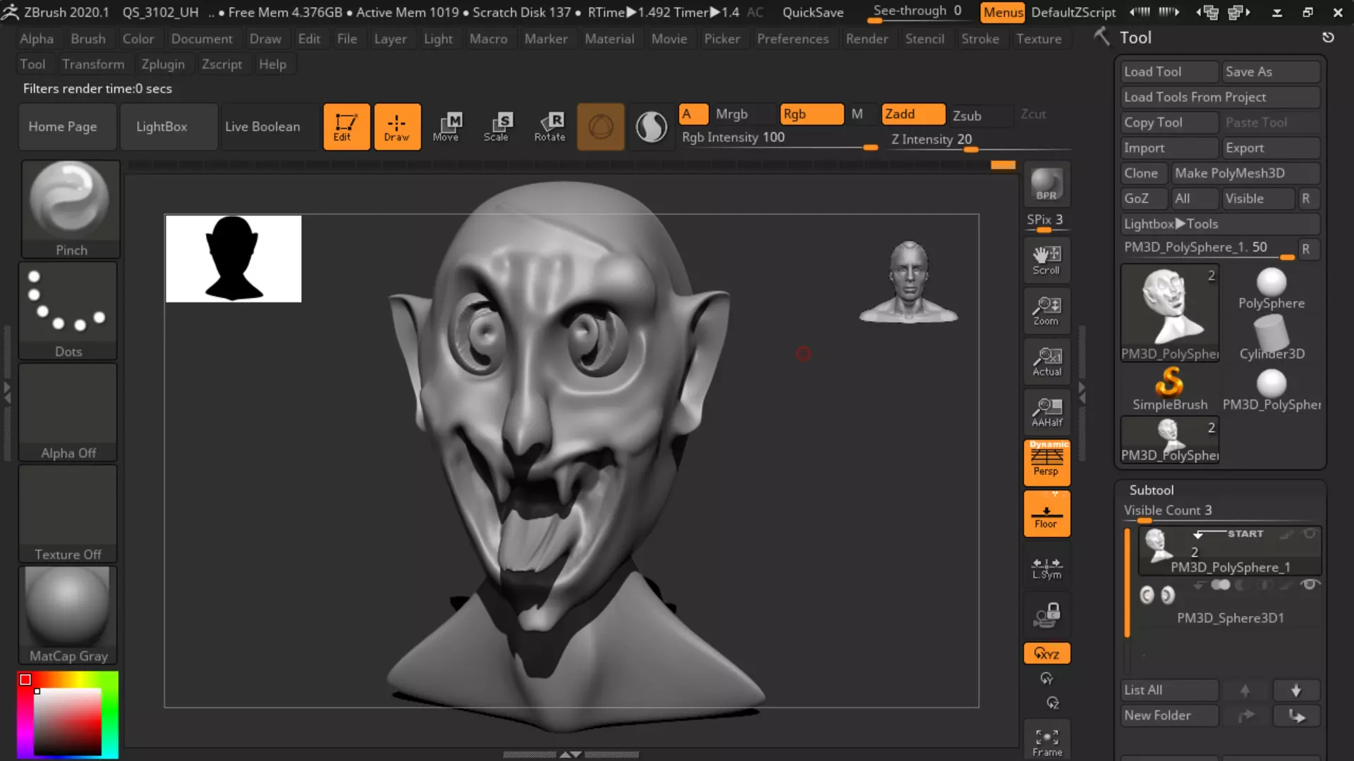 ghost head 3D model_0