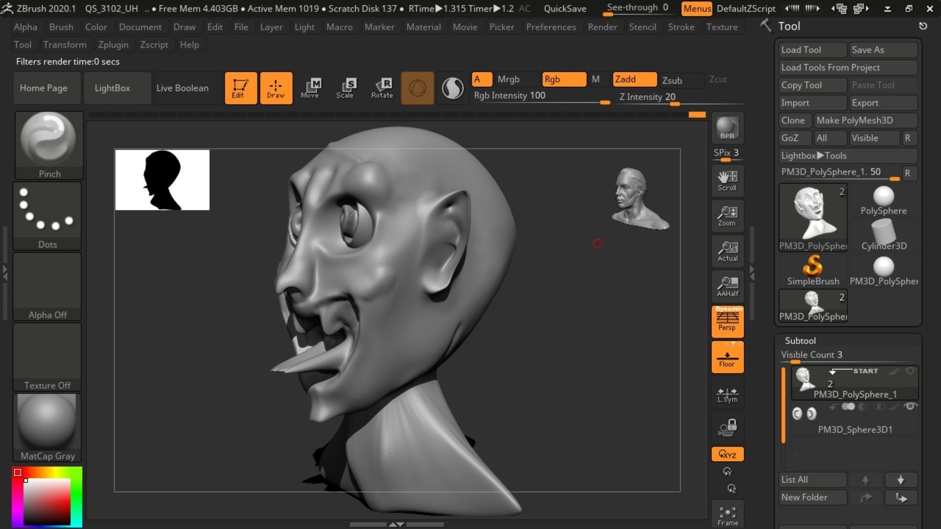 ghost head 3D model_1