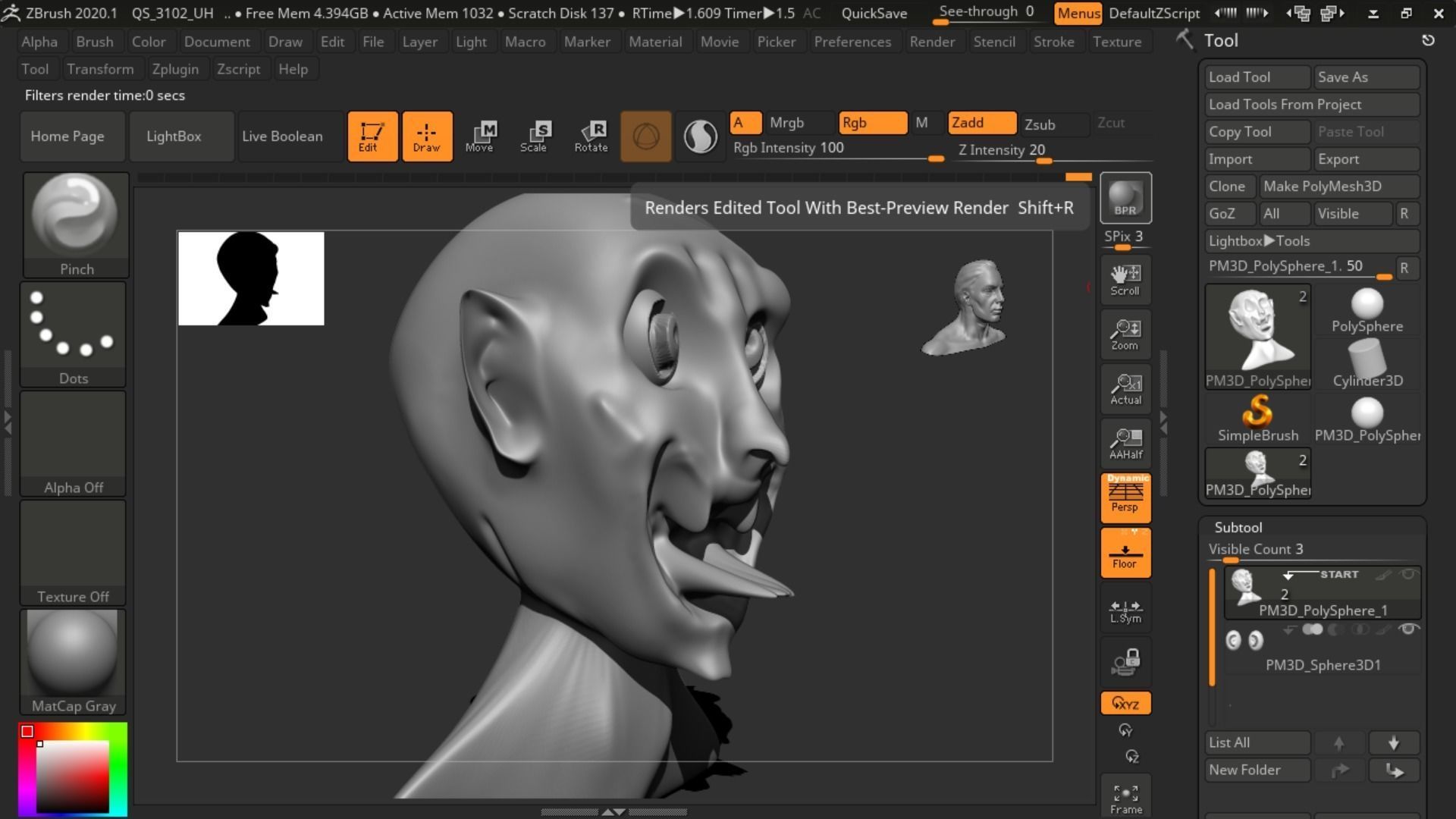 ghost head 3D model_3