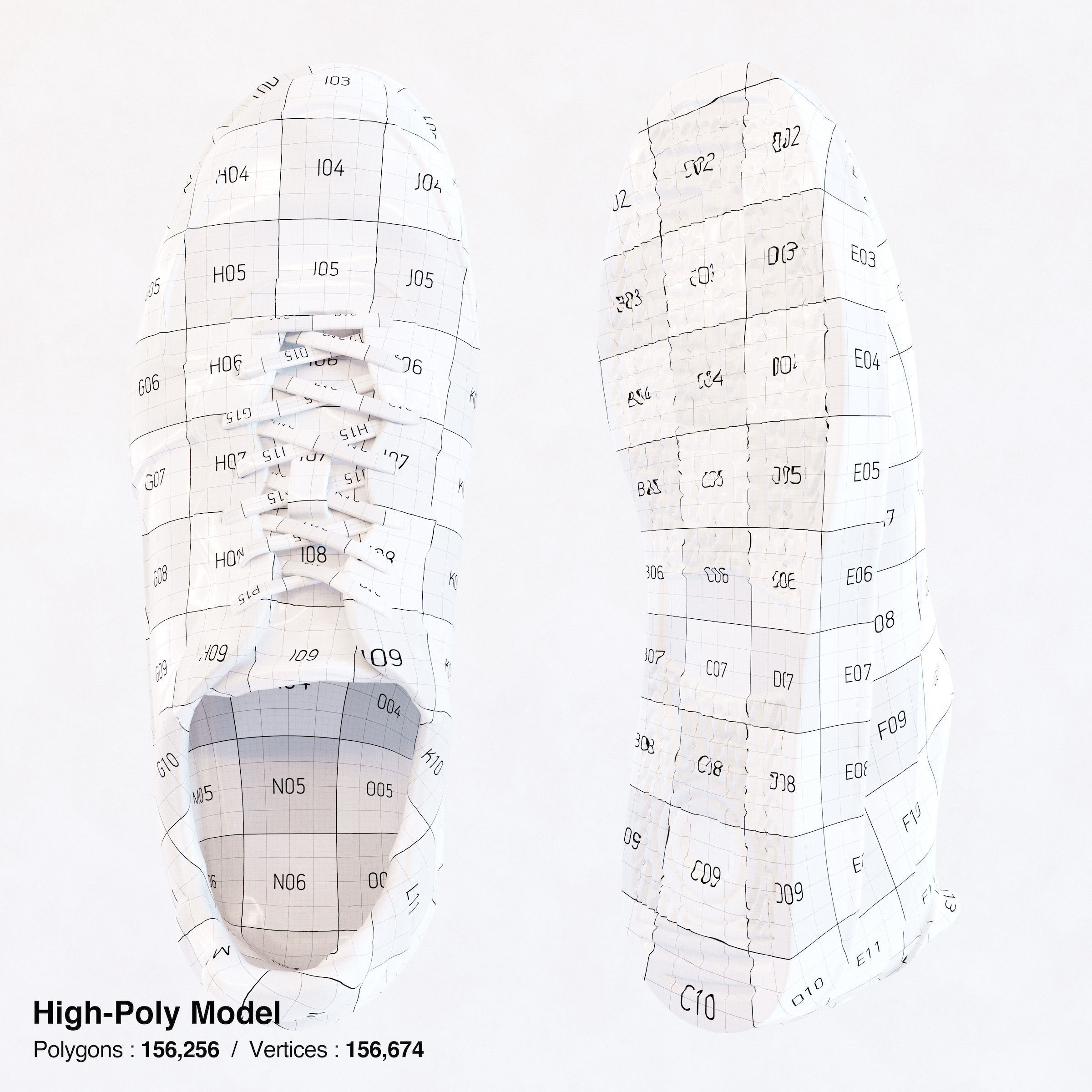 Sneakers three Low-poly 3D model_8