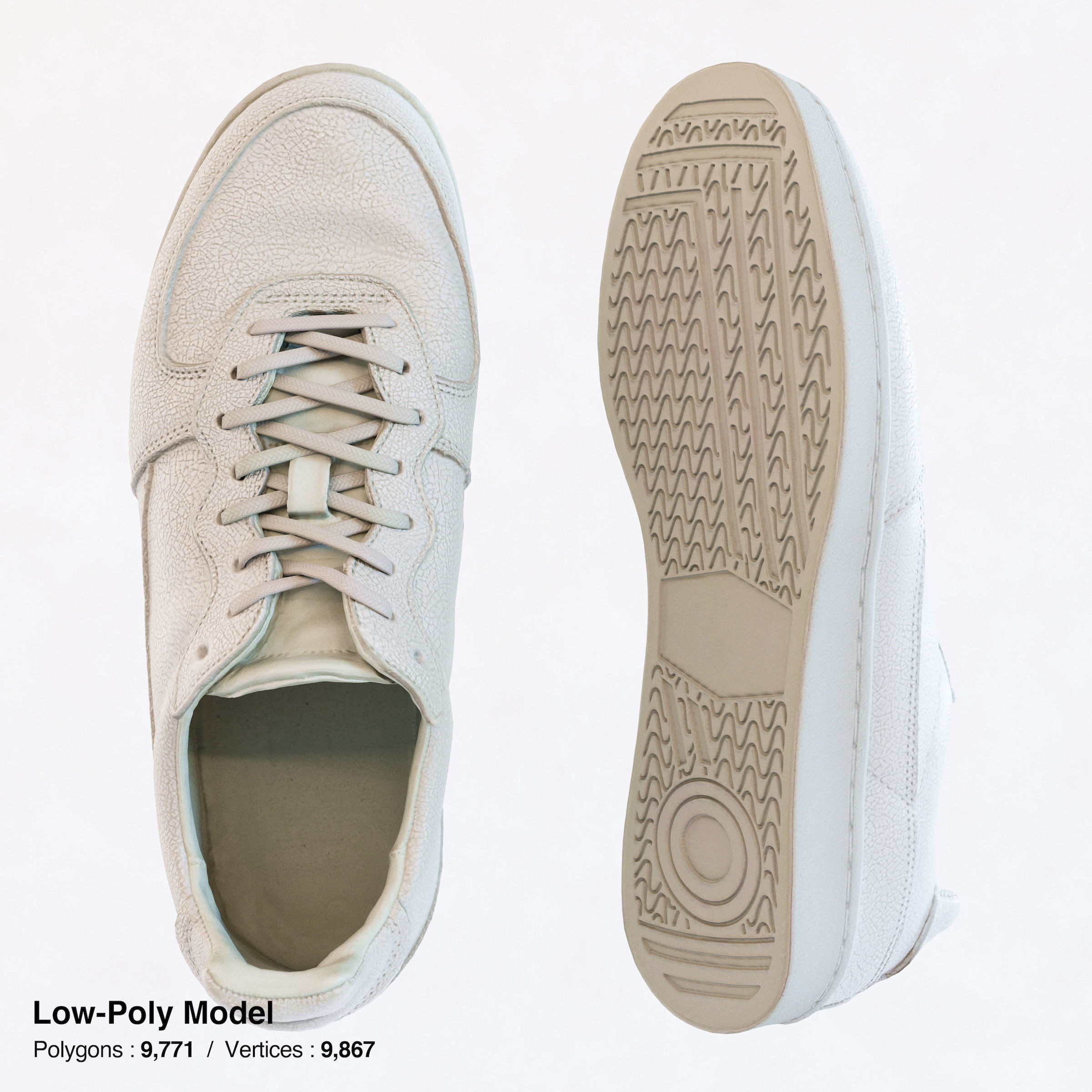 Sneakers three Low-poly 3D model_9