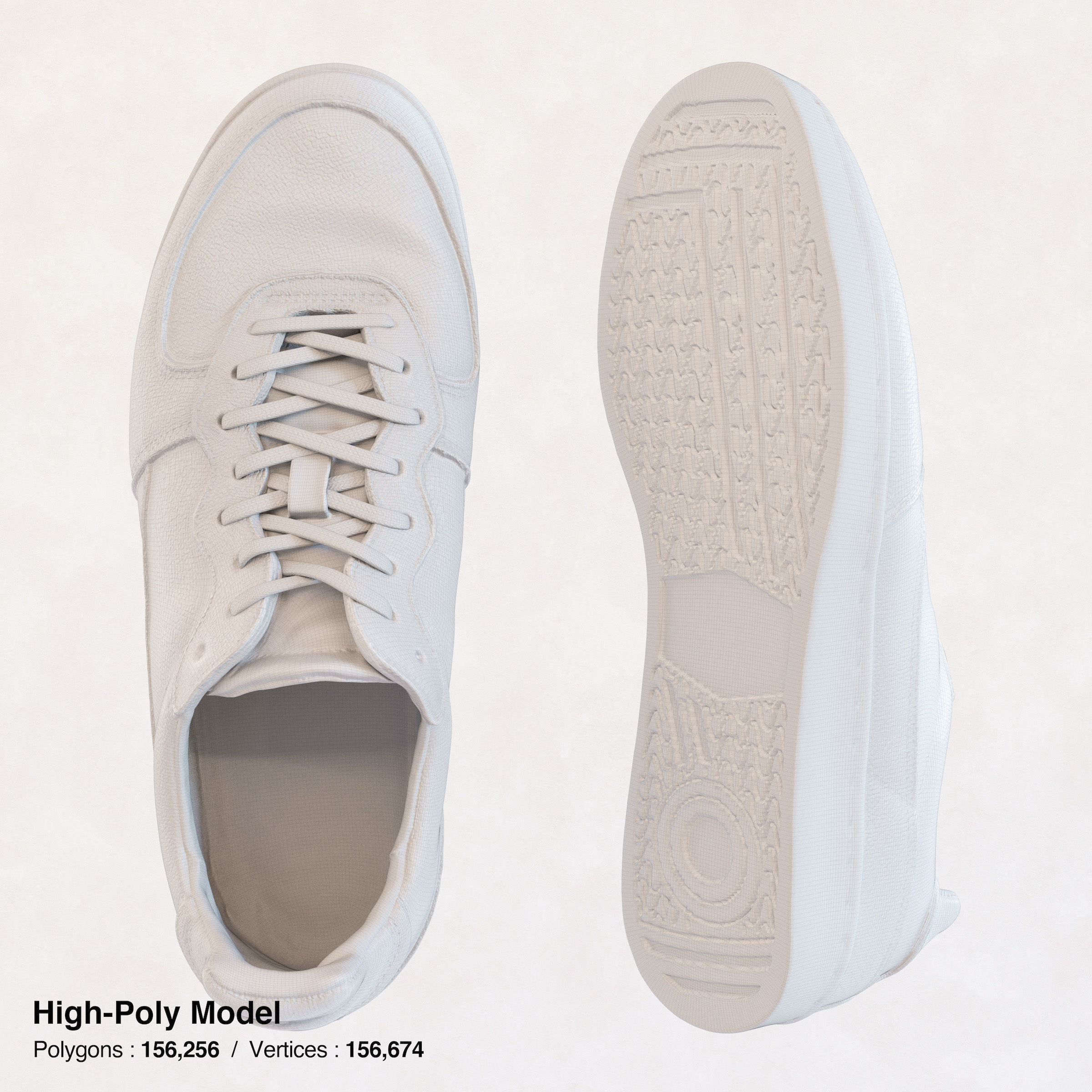 Sneakers three Low-poly 3D model_7
