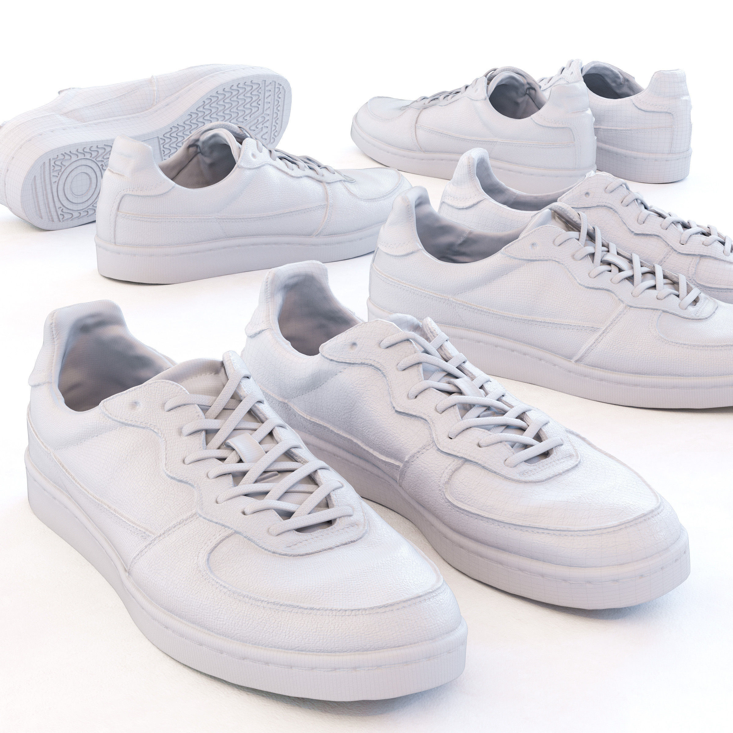 Sneakers three Low-poly 3D model_13
