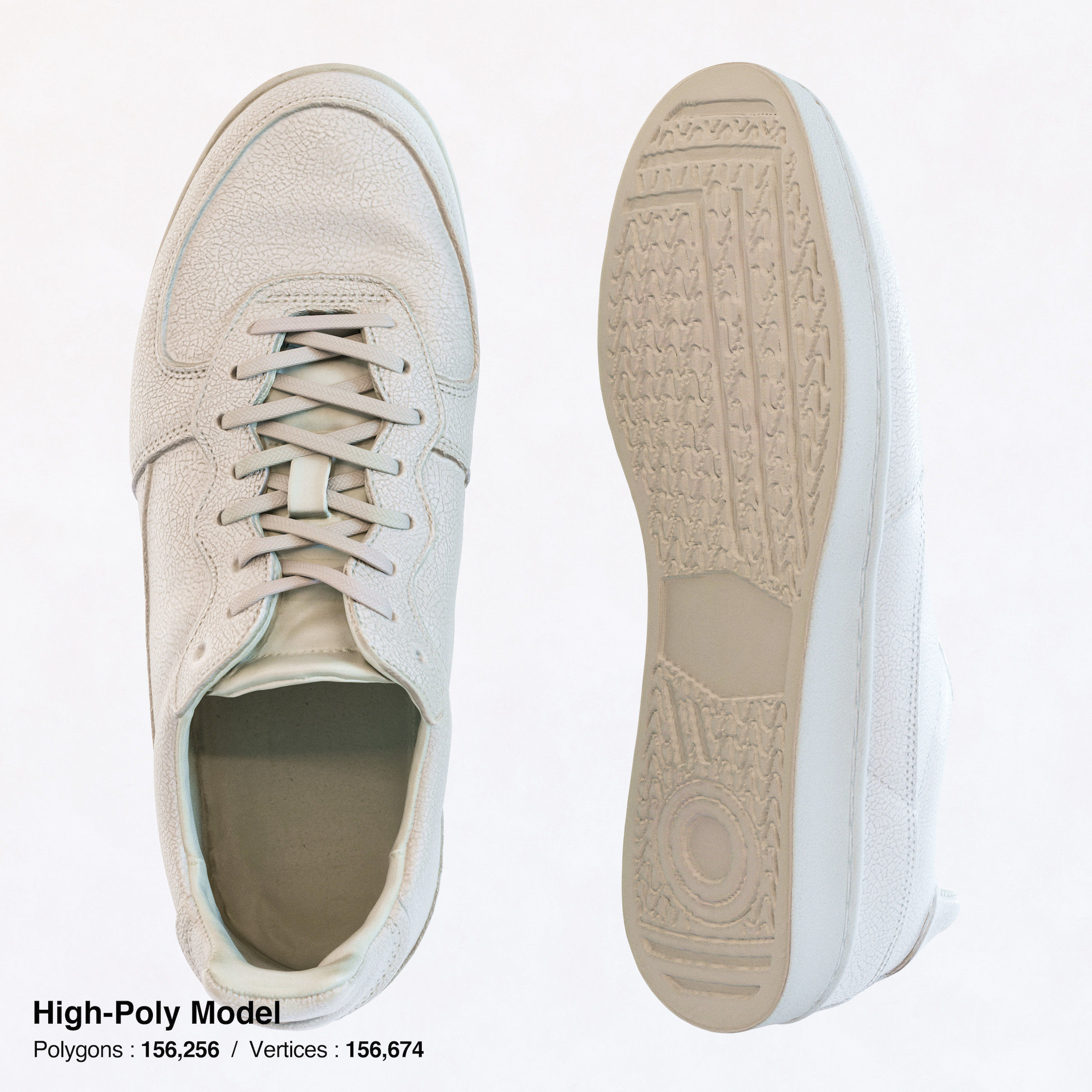 Sneakers three Low-poly 3D model_6