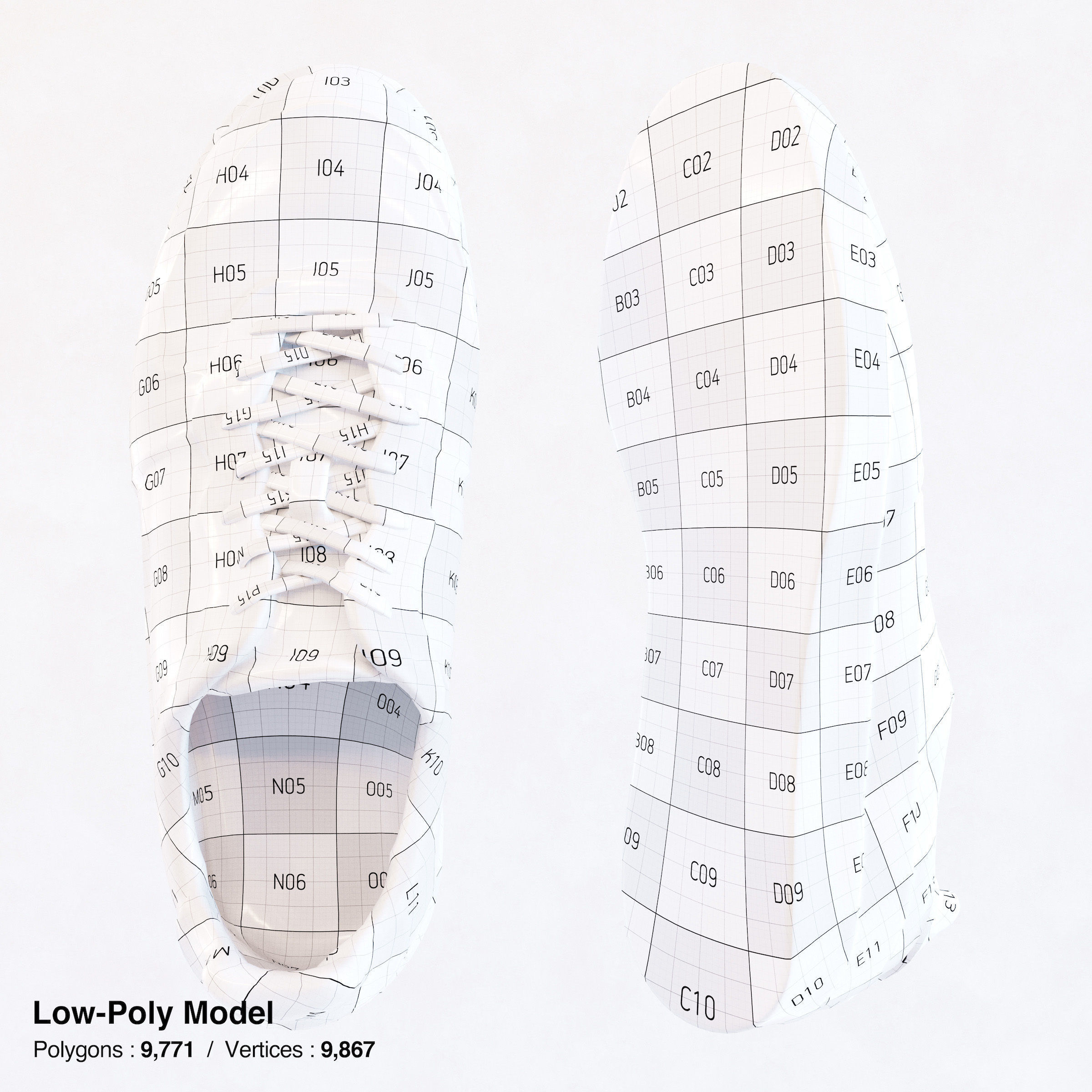 Sneakers three Low-poly 3D model_11