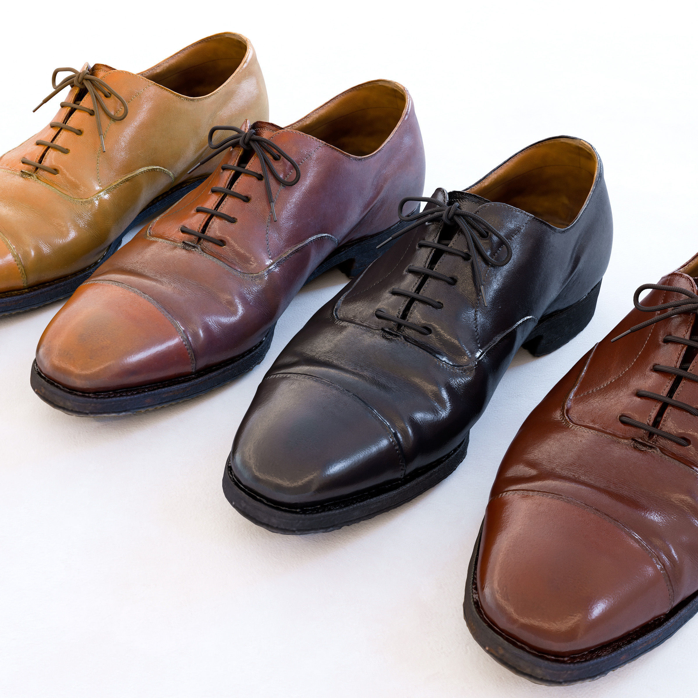 Business Shoes - Balmoral Low-poly 3D model_8