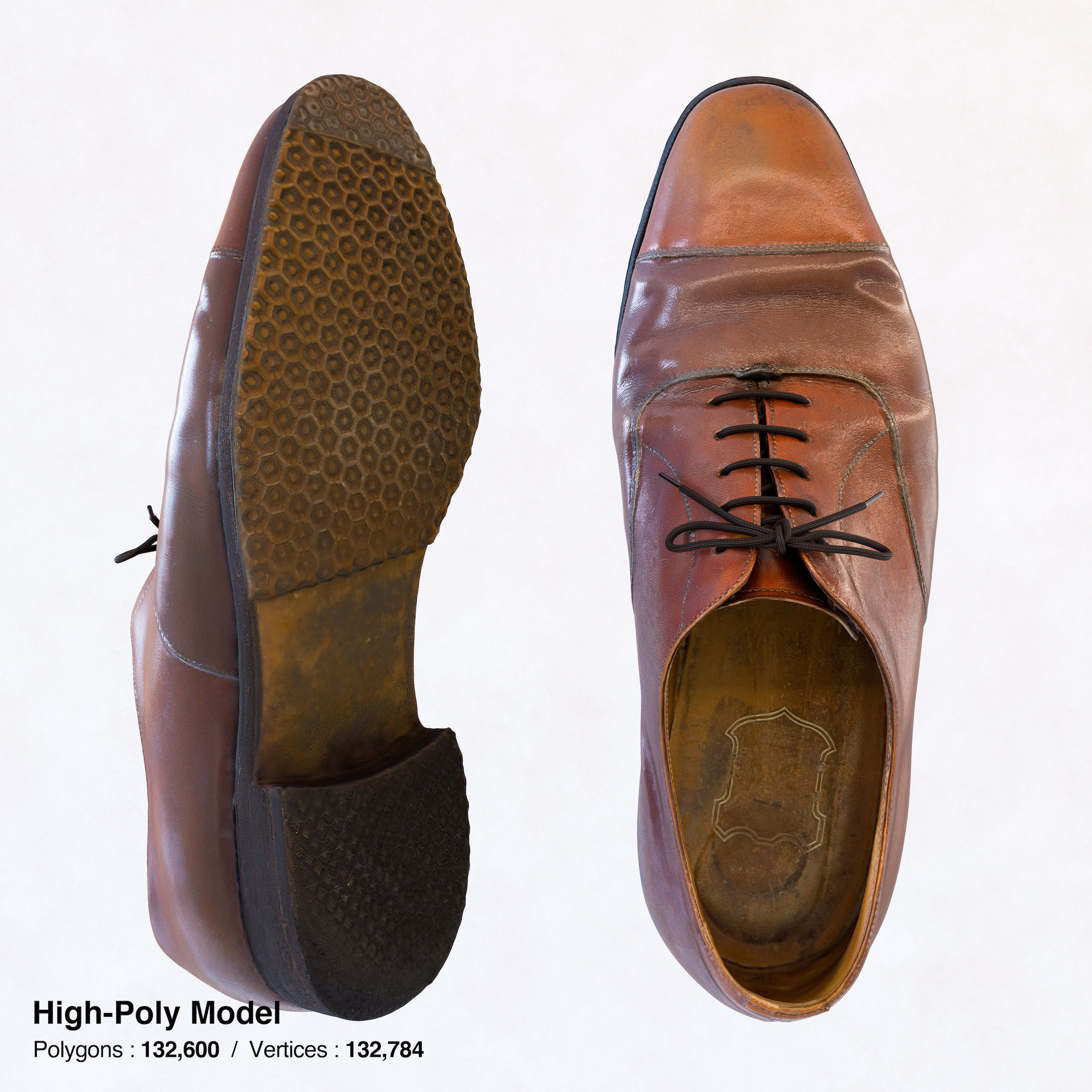 Business Shoes - Balmoral Low-poly 3D model_1