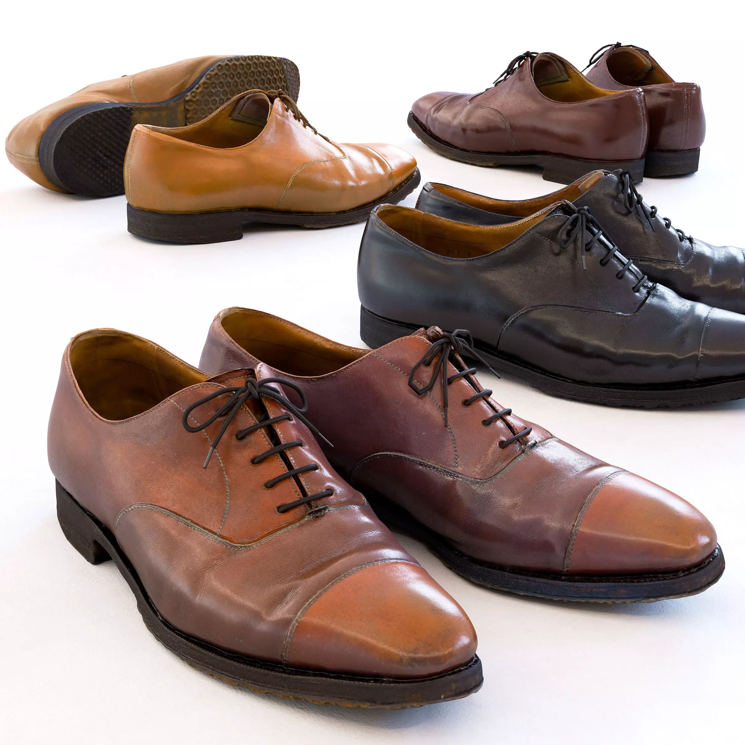 Business Shoes - Balmoral Low-poly 3D model_0