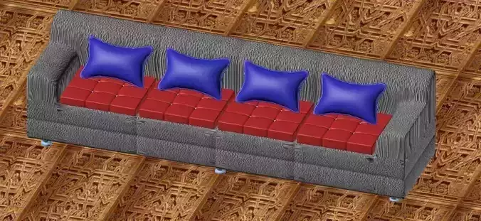 MODEL SOFA with pillows 3D print model