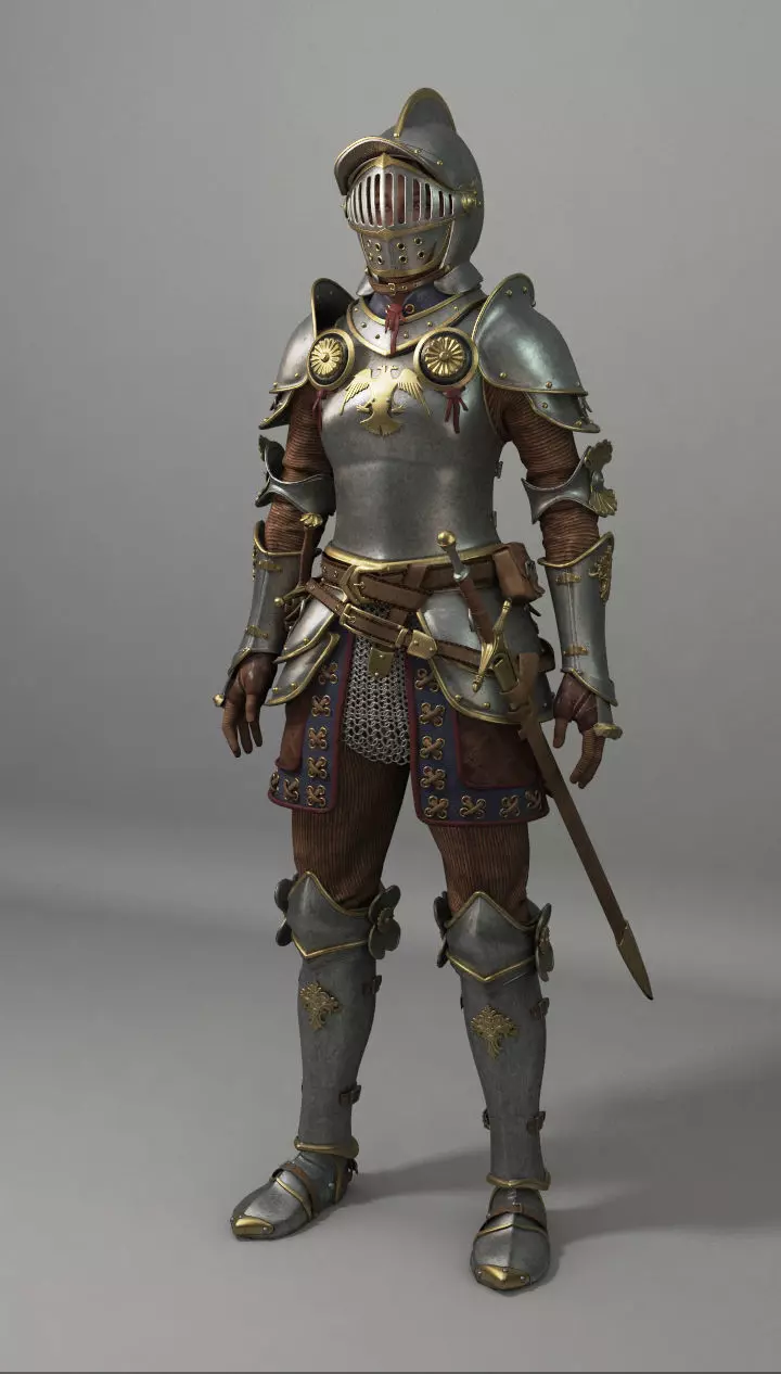 Knight Woman 3D model_0