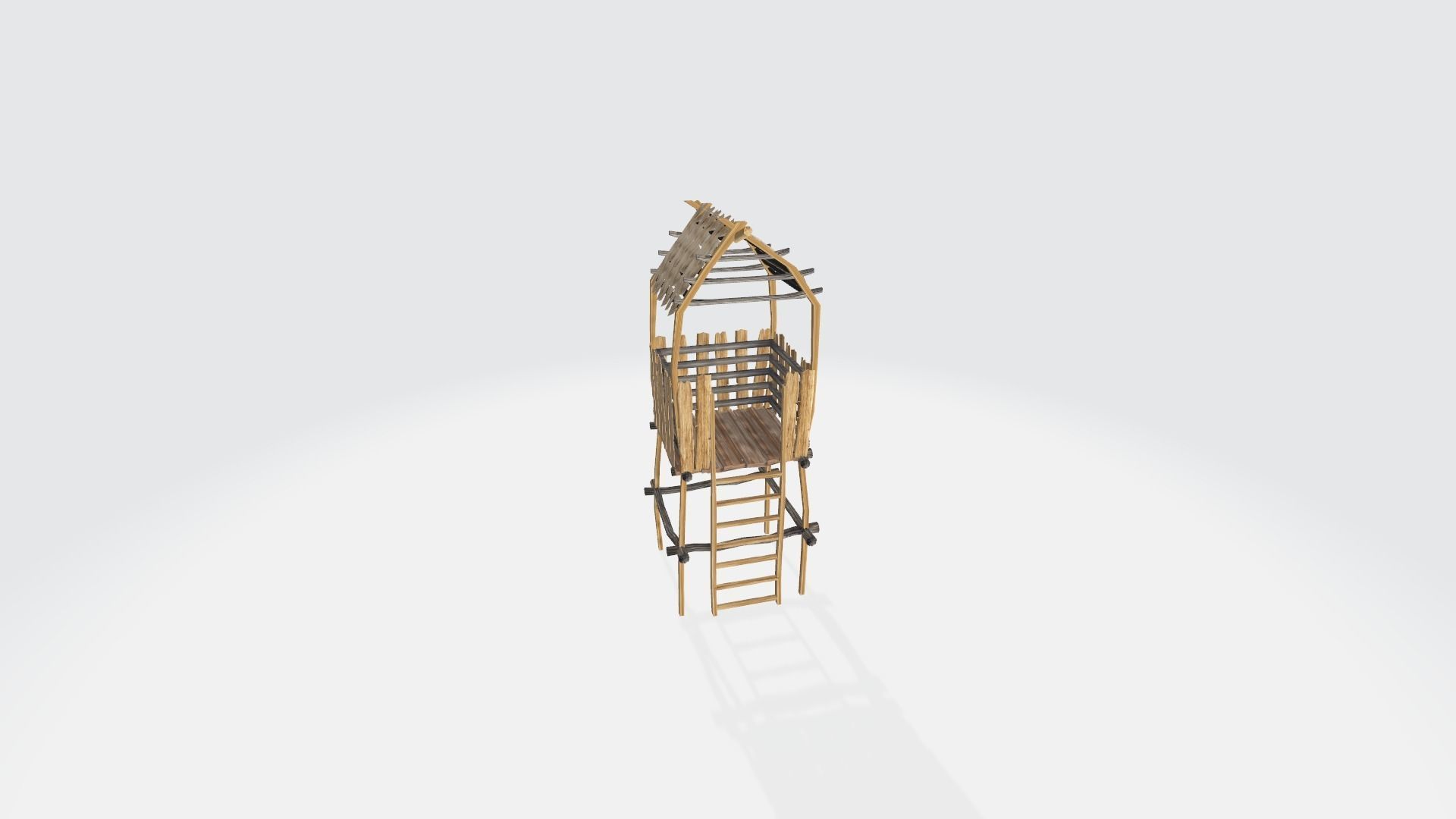 Observation tower Low-poly 3D model_5