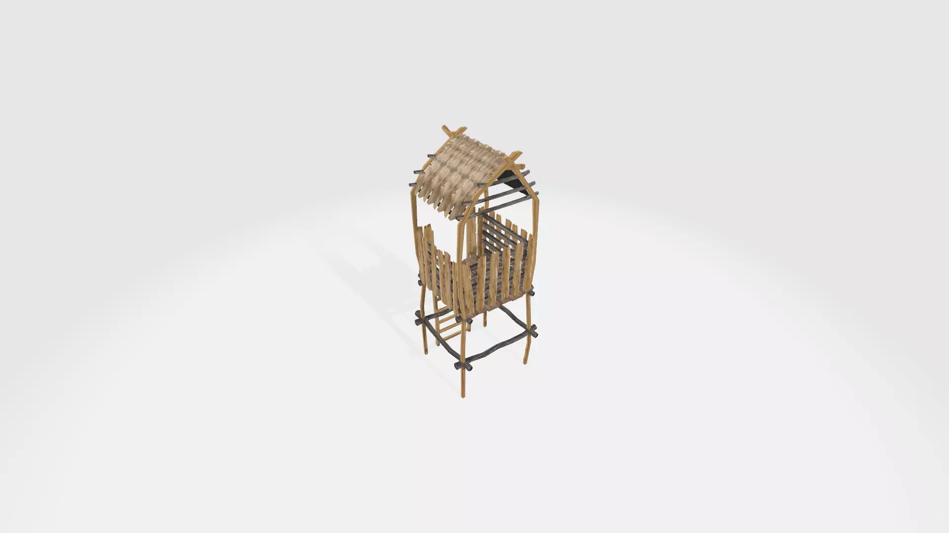 Observation tower Low-poly 3D model_0