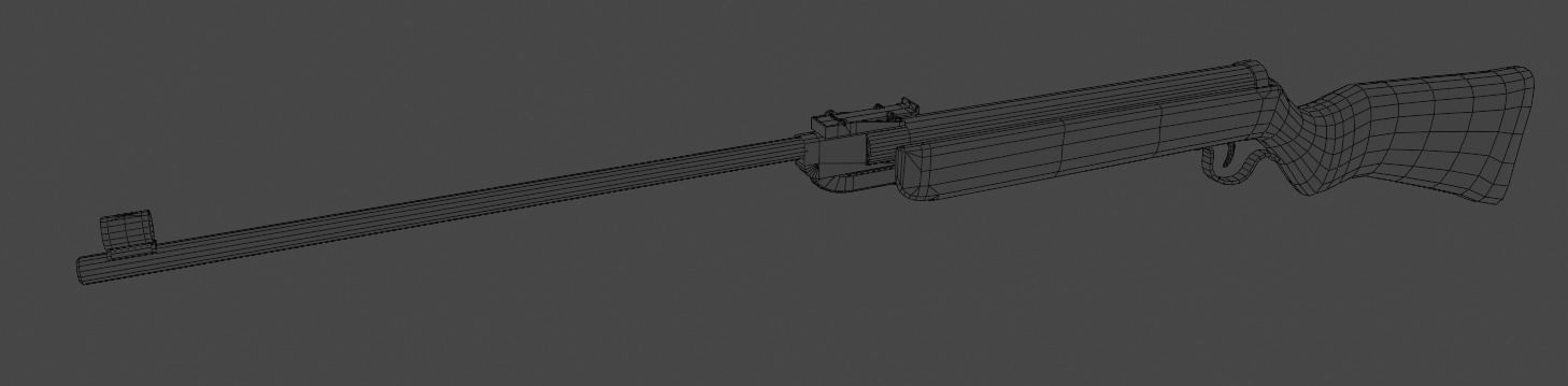 AirGun wooden rifle Low-poly 3D model_5