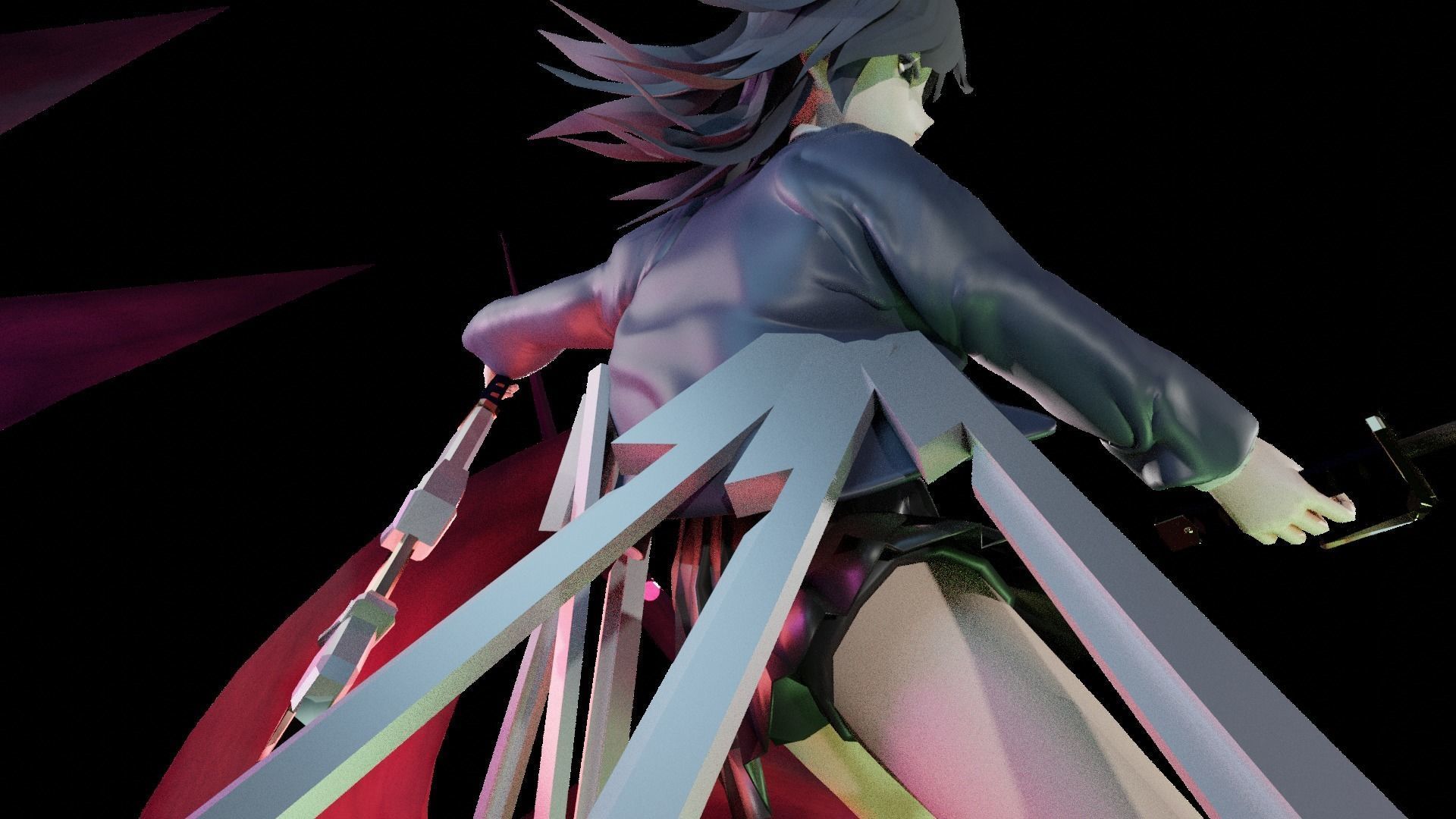 Katana anime model figure 3D model_4