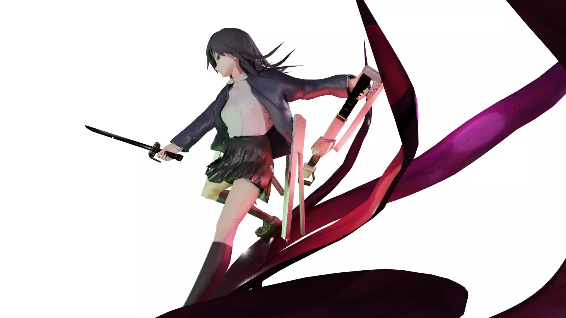 Katana anime model figure 3D model_0