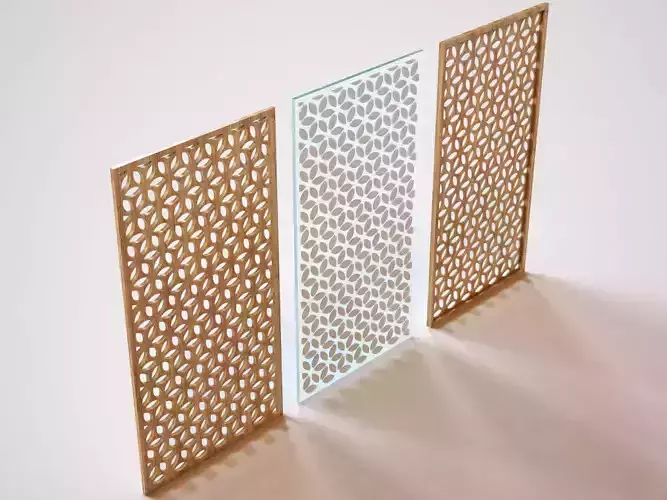 Partition three wooden screens