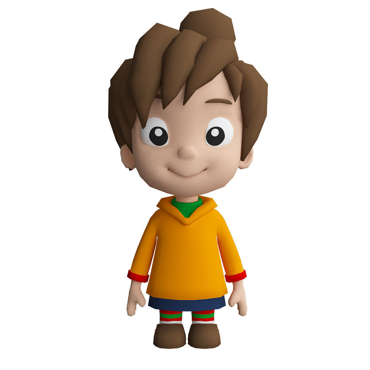 Character Girl 3d model Low-poly 3D model_1